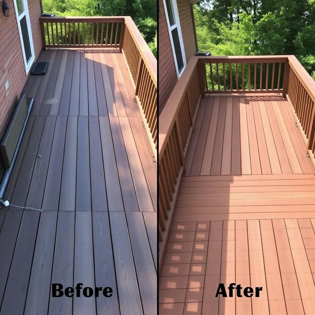 before and after deck restoration osage beach